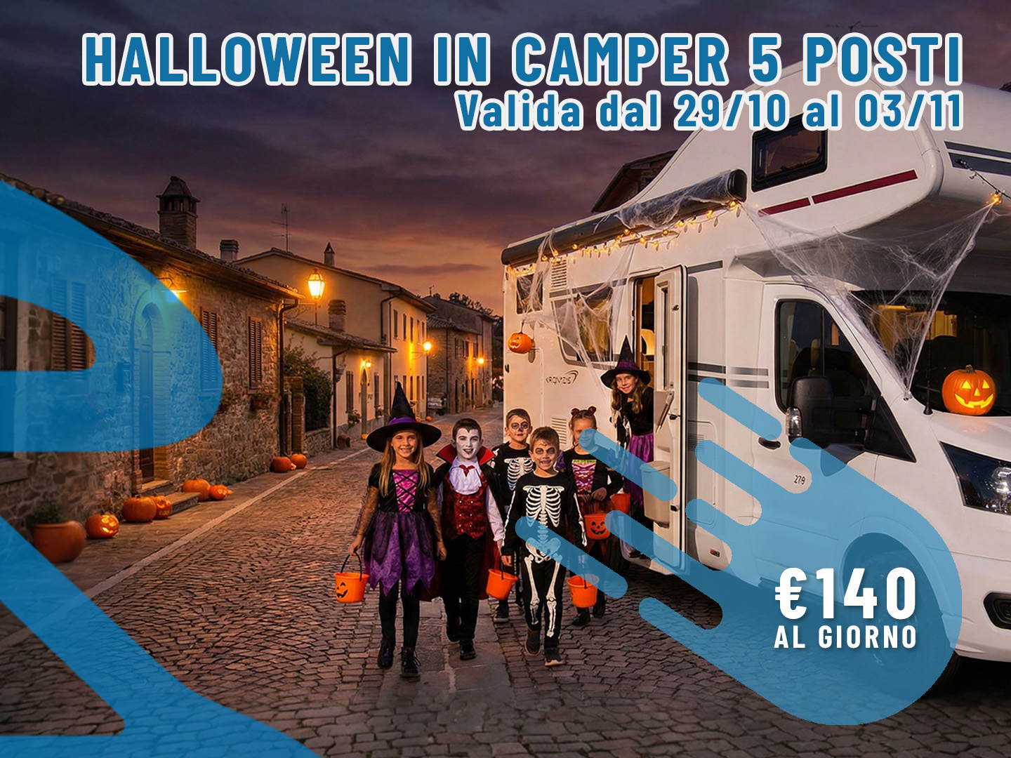 [Halloween 2026] Offerta noleggio Camper: 3 giorni per 5 persone